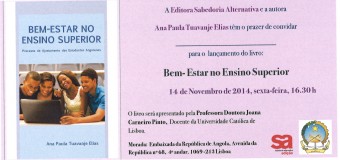 Lançamento do livro “Bem-Estar no Ensino Superior” de Ana Paula Elias – 14 de Novembro