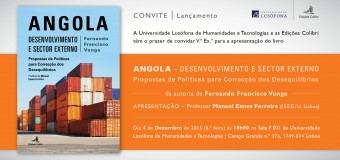 Lançamento do livro “Angola-Desenvolvimento e Sector Externo”, de Fernando Vunge, 4 Dezembro