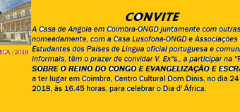 Palestra sobre o Reino do Congo no “Comemorar África” – Coimbra – 24 Maio