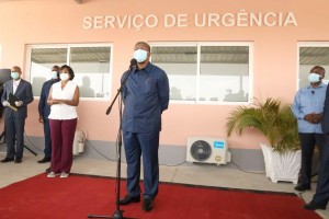 Presidente da República, João Lourenço, fala no Hospital baia farta Foto: Pedro Parente