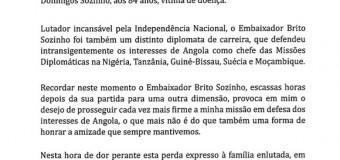 NOTA DE CONDOLÊNCIAS